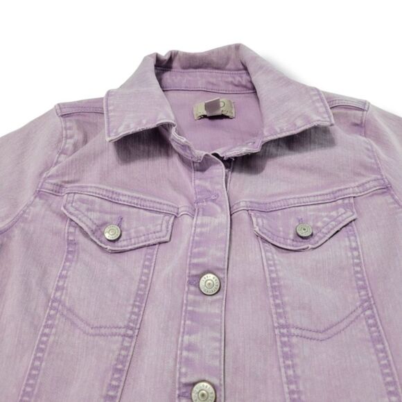 Logo Jacket Size 6 LOGO By Lori Goldstein Jacket Denim Jacket Jean Jacket Purple - Picture 3 of 6